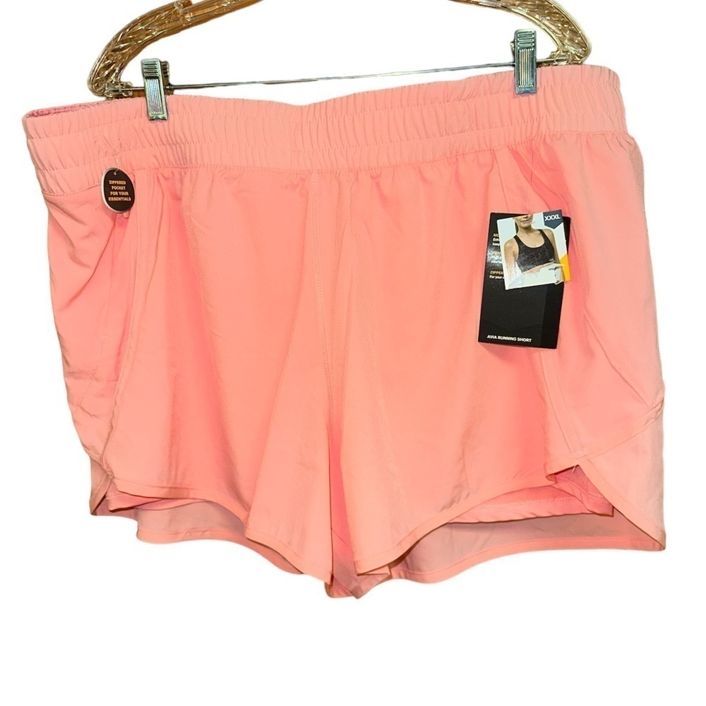 Avia Pastel Peach Running Short Zippered Pockets Size 22 NWT